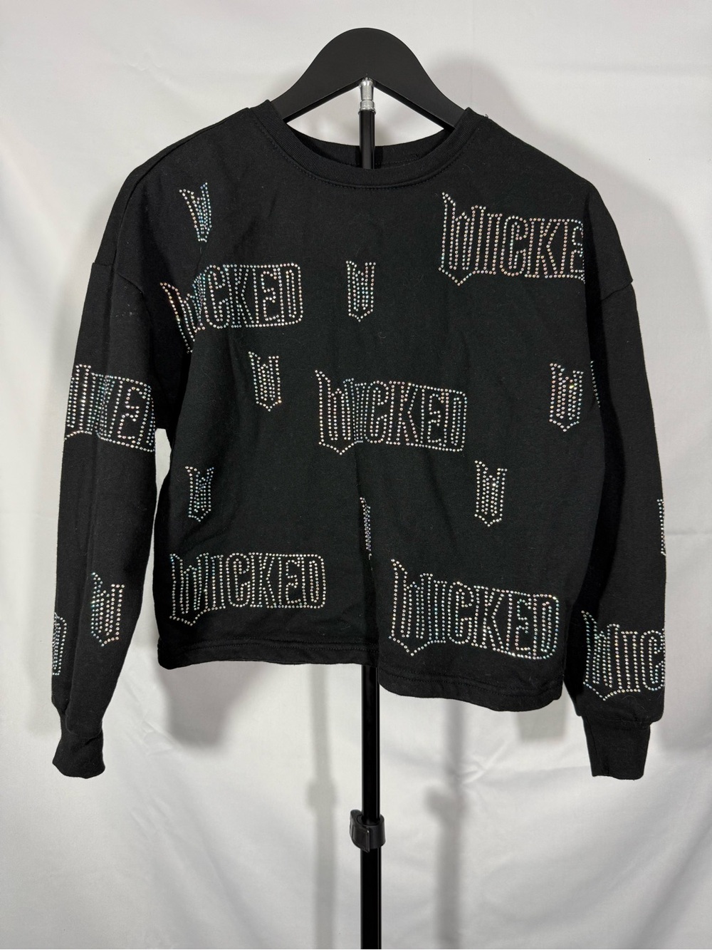 Wicked Universal Studios Rhinestone Sweatshirt Black XXS Women’s